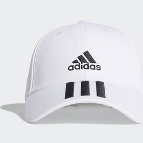 Resim adidas BBall 3-Stripes Twill Beyzbol Şapkası Beyaz-Siyah FQ5411 