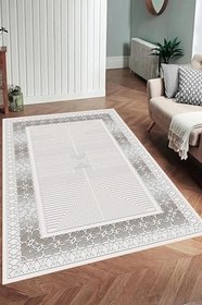 Resim Rovigo Dijital Baskı Yıkanabilir Kaymaz Taban Salon Halısı Ve Yolluk RVG0967-FNL216, Bej, 180 x 300 
