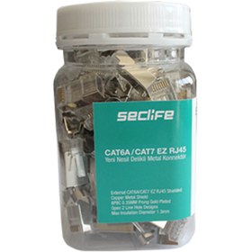 Resim Genel Markalar Snw-7030p Cat6a/cat7 Yeni Nesil Delikli Metal (70 Ad) Rj45 Konnektör 