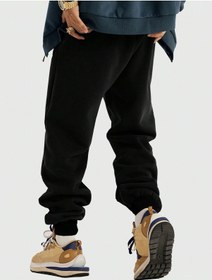 Resim Goth Guys Skull & Slogan Graphic Drawstring Waist Eşofman Altı Siyah 