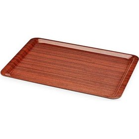 Resim Külsan Arcoform Ahşap Desenli Kaymaz 32X44 CM Dikdörtgen Tepsi 