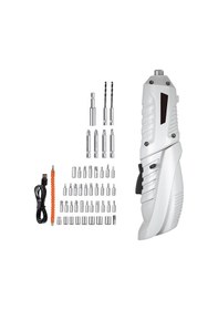 Resim Moveevo 3.6v Li-poly Şarjlı Elektrikli Tornavida Seti - 47 Parça, 3.5nm Tork, 250rpm Hız, Led Işık, Usb Şarj, Düz-kanatlı Geçiş, Beyaz 