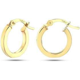 Resim Moom Mücevherat Kadın 14 Ayar Altın Kalın Köşeli Halka Küpe N11.15551 