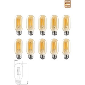 Resim Rustik Led Ampul 6w 2500k E27 Gün Işığı 10'lu Erd-45 
