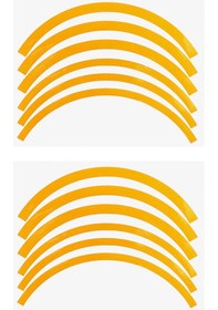 Resim Maiyame Elektrikli Kaykay Tekerlekleri İçin Sarı Yansıtıcı Sticker 2 Adet - Plastik Malzeme 12 Parça 