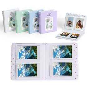 Resim 1 adet Mini Fotoğraf Albümü, 3 İnç 64 Cebi, Anında Kamera Modelleri ile Uyumlu 12 11 8 7S 25 50 70 90, Üstten Yüklenen Yapışkan Fotoğraf Kitabı, Toplu Kart Depolama, Arkadaşlar için İdeal Hediye 