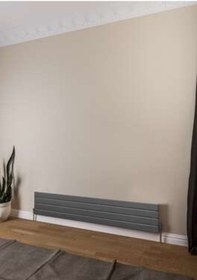 Resim Warma Teos Yatay Çelik Radyatör 1400x295 Pütürlü Beyaz Ral 9016 