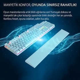 Resim Inca IKG-456T Empousa Blue Switch Mekanik Metal Panel White Gamıng Klavye 