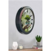 Resim Bahat Salon Ofis Duvar Saati Gri Metal Çerçeve 36 Cm 