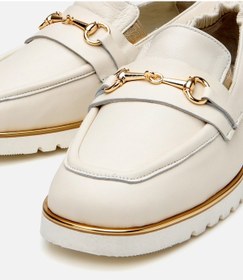 Resim Hotiç Kadın Deri Ekru Lastik Detaylı Tokalı Günlük Loafer 01ayh306220a400 Ekru 