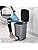 Resim Porsima 0123 Pedallı Metalize Banyo Mutfak Çöp Kovası Siyah Kapaklı Slim Pedallı Çöp Kovası 15 Litre 