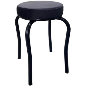 Resim Ahtapot Tabure Antrasit Renk Babyface Kumaş Metal Boyalı Ayaklı 4 Adet 