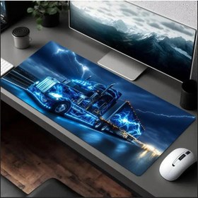 Resim 70x30 Cm Neon Tır Temalı Kaydırmaz Taban Speed Yüzey Oyuncu Mouse Pad Gaming 