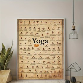 Resim Başlangıç Seviyesi için Vintage Yoga Posteri - Tüm Vücut Antrenmanı Kılavuzu, Yoga Tutkunları için Mükemmel Hediye, Çerçevesiz Duvar Sanatı Ev Spor Salonu & Oturma Odası Dekoru için 