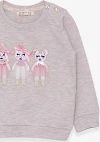 Resim Breeze Kız Çocuk Sweatshirt Hayvancık Baskılı 1.5-5 Yaş, Bej Mela (553858199) Çok Renkli 