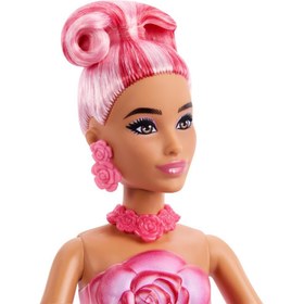 Resim Barbie Petal Pop Gül Elbiseli Bebek JMF59 