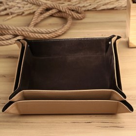 Resim Onywatch Gerçek Deri Vale Tepsi Set Valet Tray Saat Saklama Kutusu Çoklu Rolex Kutusu Ofis Düzenleyici Ofis Organizer Watch Box Yatakbaşı Tepsisi 