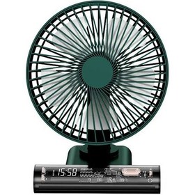 Resim Mini Elektrikli Masa Vantilatörü Usb Şarjlı, Döner Başlıklı Yeşil, 