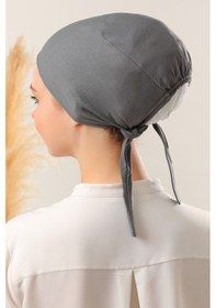 Resim Melodi Scarf Dikişli Bone Koyu Gri Koyu Gri 