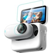 Resim Insta360 İçin 1 Ekranda 3 Puluz 2 Ve Lens Temperli Cam Film Şeffaf 