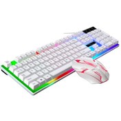 Resim Zgb G21b Renkli Glow Usb Kablolu Klavye Mouse Seti Beyaz 