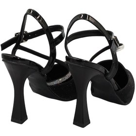 Resim Celira Siyah Taşlı Simli Klasik Topuk Kadın Ayakkabı Siyah 