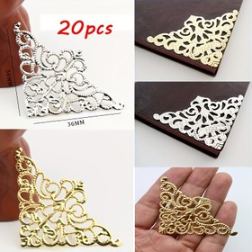 Resim 20 adet Metal Hollow Dantel Köşe Koruyucuları, Yaratıcı DIY Defter Süsleme Malzemesi, Ftalik Bırakılmamış, Kenar Koruma, Mobilya Donanımı 