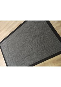 Resim Çam Halı Sisal 9714 Gri / Siyah Bordürlü Jüt Sisal Kilim - 100x300 