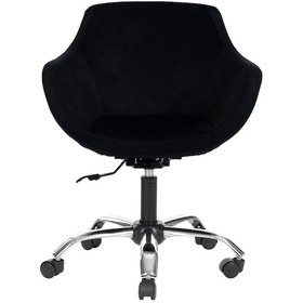 Resim Markaelz Krom Metal Ayaklı Ofis Çalışma Sandalyesi Monoko Siyah 