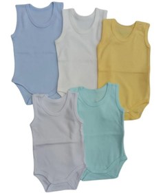 Resim Özdemirli Bebe Askılı Basic Bisiklet Yaka Atlet Çıtçıtlı Badi 5li Paket 0-48 Ay Çok Renkli 