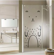 Resim cnpromosyon Mutlu Ayıcık Silüetli Dekoratif Banyo Duşakabin Sticker, Çıkartma, Etiket 