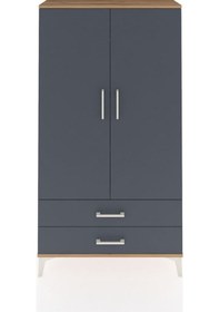 Resim Arges Dolap 2 Raflı 2 Çekmeceli Tek Askılı 88x30x163 Çam-antr... Çam 