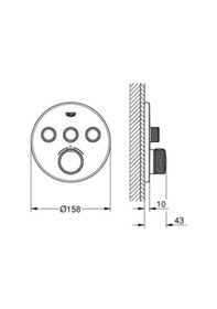 Resim Grohe 29121gn0 Smartcontrol Üç Valfli Akış Kontrollü Ankastre Termostatik Banyo Duş Bataryası Altın 