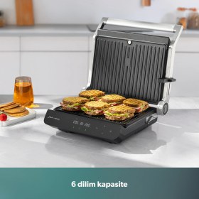 Resim Jumbo x Homend Grilliant 1345H 3 In 1 Inox Gövdeli Çift Taraflı ve Alt Üst Sıcaklığı Ayrı Kontrol Edilebilen Xl Döküm Plakalı Tost ve Izgara Makinesi 
