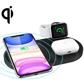 Resim Sunskyy A04 3 İn 1 Çok Fonksiyonlu Qi Standart Kablosuz Şarj Cihazı Siyah 