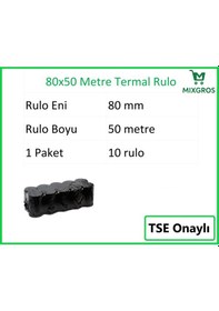 Resim 80x50 Metre Termal Yazarkasa Ve Adisyon Rulosu 10 Adet 