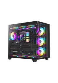 Resim Dragos Ocean Curved Pro V2 Argb Fanlı Siyah 750 W E-atx Oyuncu Kasası 