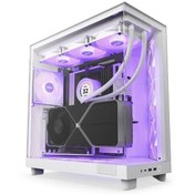 Resim H Series H6 Flow RGB 3x120MM RGB (ATX Micro-ATX Mini-ITX) CC-H61FW-R1 Beyaz ATX Oyuncu Kasası Nzxt