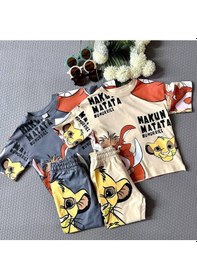 Resim Hakuna Matata Eşofman Alt + Tişört Takımı 1-6 Yaş-194 Bej 