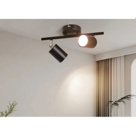 Resim Mylights Panasonıc Ampullü İkili Led Spot Aplik Avize Armatür Harekli Metal Gün Işı Led Ampul Dahildir Hareketli Başlık Siyah 