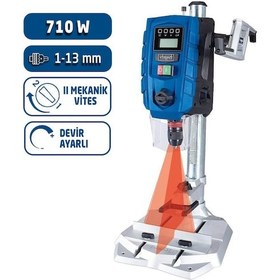 Resim Scheppach Dp60 Dijital Sütunlu Matkap 710 Watt 1.5-13 Mm 