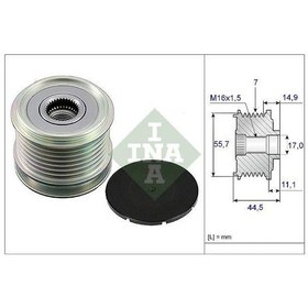 Resim INA 535004210 ALTERNATÖR KASNAĞI MERCEDES C SERISI C180 C200 C230 
