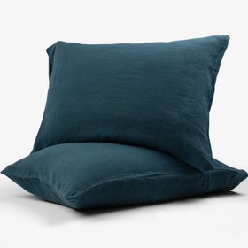 Resim Lona 2'li Keten Yastık Kılıfı 50x70 - Haki / 50 x 70 cm 