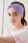 Resim Babygiz Lila Çocuk Genç Bandana Saç Bandı Ekstra Yumuşak Esnek Doğal %100 Pamuklu Penye 