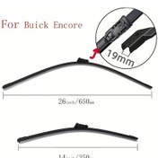 Resim Cordial Kaliteli 26" & 14" Çerçevesiz Buick Encore 2013-2021 İçin Uzun Ömürlü Silecek 