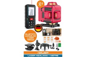 Resim BA01068K 2'si 1 Arada Lazer Seti | 70M Ölçüm Cihazı + 16 Çizgili 360° 4 Köşe Lazer Hizalama | Şarjlı – Pro Seri 