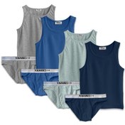 Resim Yohannes Club, Erkek Çocuk, Pamuklu Slip&atlet, Alt-üst, 4 Çift Takım, Çok Renkli Çok Renkli 