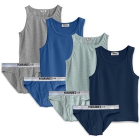 Resim Yohannes Club, Erkek Çocuk, Pamuklu Slip&atlet, Alt-üst, 4 Çift Takım, Çok Renkli Çok Renkli 