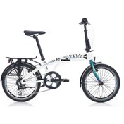 Resim Carraro Güzel İzmir 20 Jant V-Fren Katlanır Bisiklet (Beyaz-Siyah-Turkuaz) 