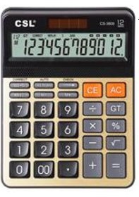 Resim Csl Cs-3809 12 Hane Masa Tipi Hesap Makinesi Çok Renkli 